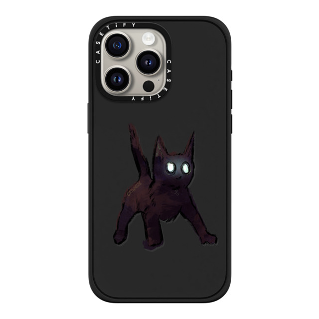 Catwheezie x CASETiFY iPhone 15 Pro Max ケース マットブラック インパクトケース MagSafe対応 Spooky Surprise