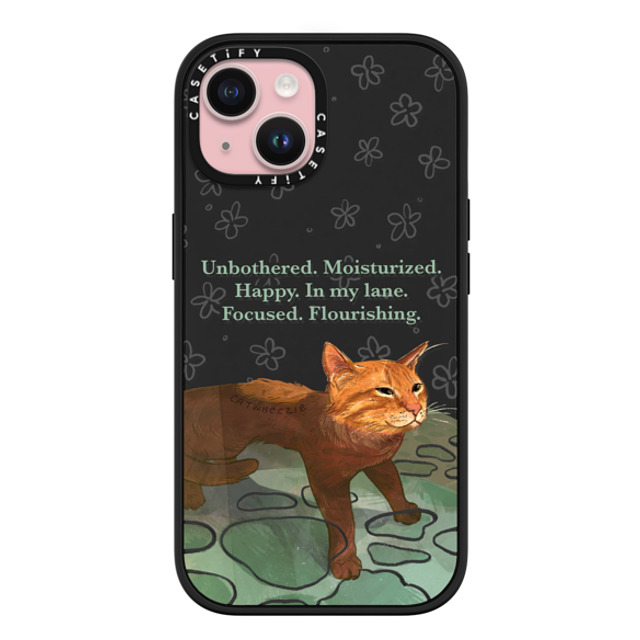 Catwheezie x CASETiFY iPhone 15 ケース マットブラック インパクトケース MagSafe対応 Unbothered. Moisturized. Well-Hydrated