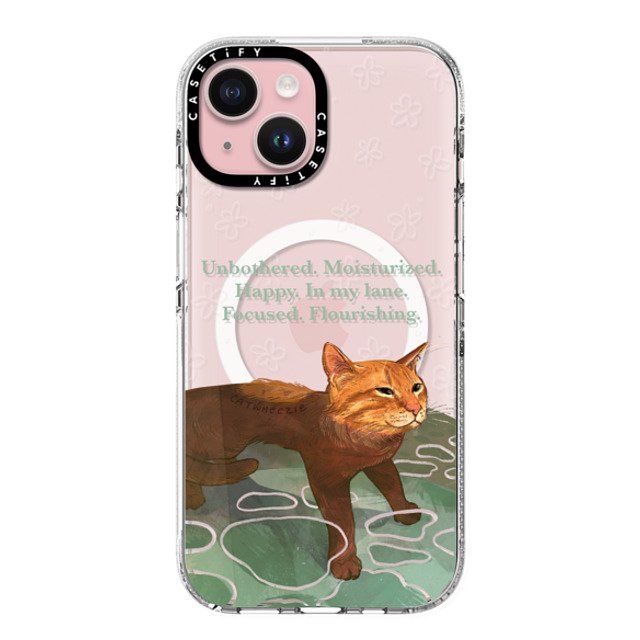 Catwheezie x CASETiFY iPhone 15 ケース クリア クリア ケース MagSafe対応 Unbothered. Moisturized. Well-Hydrated