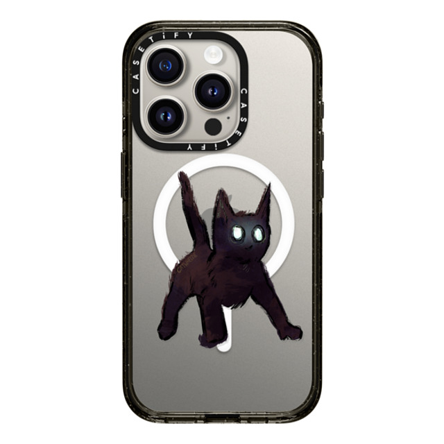 Catwheezie x CASETiFY iPhone 15 Pro ケース ブラック インパクトケース MagSafe対応 Spooky Surprise