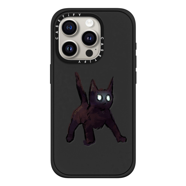 Catwheezie x CASETiFY iPhone 15 Pro ケース マットブラック インパクトケース MagSafe対応 Spooky Surprise