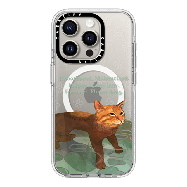 Catwheezie x CASETiFY iPhone 15 Pro ケース クリア クリア ケース MagSafe対応 Unbothered. Moisturized. Well-Hydrated