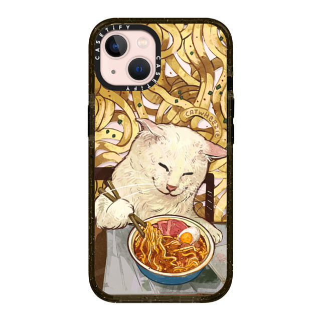 Catwheezie x CASETiFY iPhone 13 ケース ブラック インパクトケース Average Ramen Enjoyer