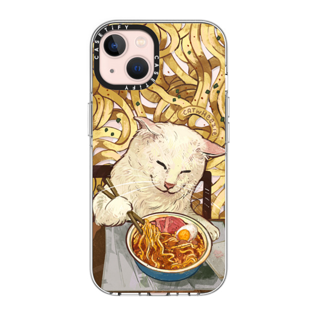 Catwheezie x CASETiFY iPhone 13 ケース クリア クリア ケース MagSafe対応 Average Ramen Enjoyer