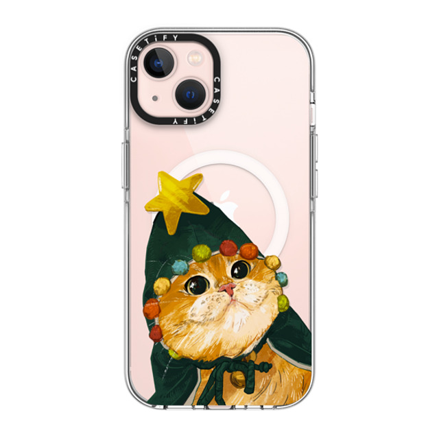 Catwheezie x CASETiFY iPhone 13 ケース クリア クリア ケース MagSafe対応 The Cat-Mas Tree