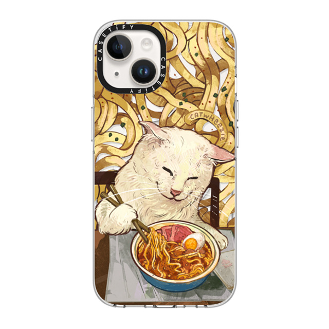 Catwheezie x CASETiFY iPhone 14 ケース クリア クリア ケース MagSafe対応 Average Ramen Enjoyer