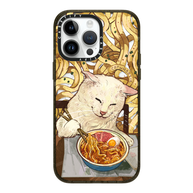 Catwheezie x CASETiFY iPhone 14 Pro Max ケース ブラック インパクトケース MagSafe対応 Average Ramen Enjoyer