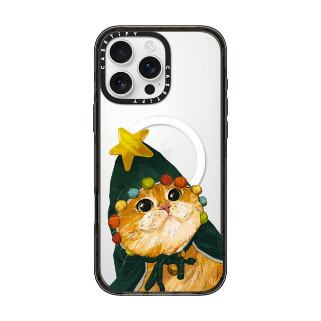 Catwheezie x CASETiFY iPhone 16 Pro Max ケース ブラック インパクトケース MagSafe対応 The Cat-Mas Tree