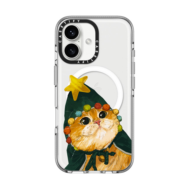 Catwheezie x CASETiFY iPhone 16 ケース クリア クリア ケース MagSafe対応 The Cat-Mas Tree
