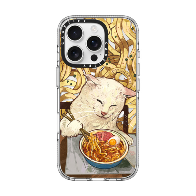 Catwheezie x CASETiFY iPhone 16 Pro ケース クリア クリア ケース MagSafe対応 Average Ramen Enjoyer