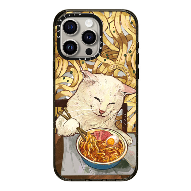 Catwheezie x CASETiFY iPhone 15 Pro Max ケース ブラック インパクトケース MagSafe対応 Average Ramen Enjoyer