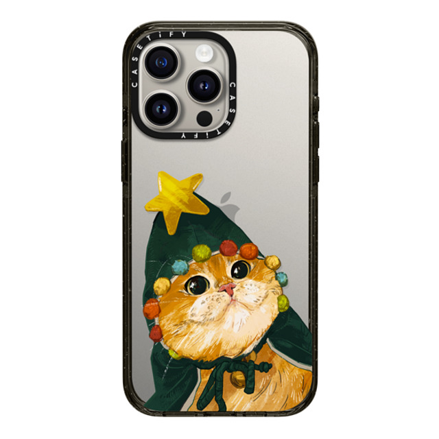 Catwheezie x CASETiFY iPhone 15 Pro Max ケース ブラック インパクトケース The Cat-Mas Tree