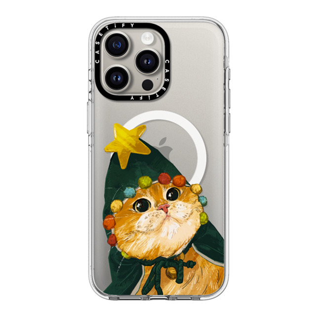 Catwheezie x CASETiFY iPhone 15 Pro Max ケース クリア クリア ケース MagSafe対応 The Cat-Mas Tree