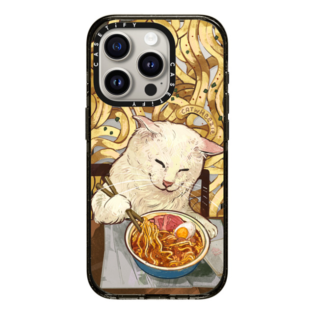 Catwheezie x CASETiFY iPhone 15 Pro ケース ブラック インパクトケース Average Ramen Enjoyer