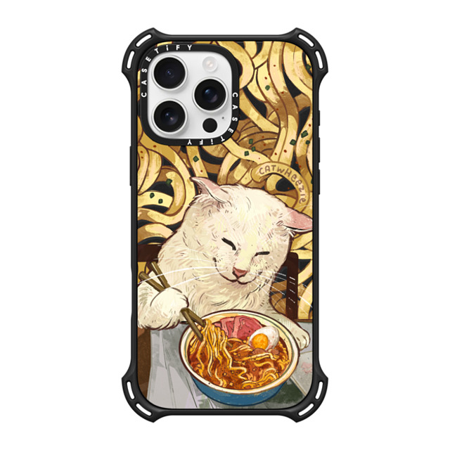 Catwheezie x CASETiFY iPhone 16 Pro Max Case Matte Black バウンスケース Average Ramen Enjoyer Catwheezie x CASETiFY iPhone 16 Pro Max Case Matte Black バウンスケース Average Ramen Enjoyer