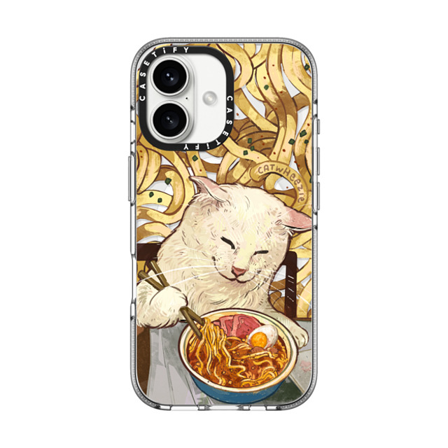 Catwheezie x CASETiFY iPhone 16 ケース クリア クリア ケース MagSafe対応 Average Ramen Enjoyer