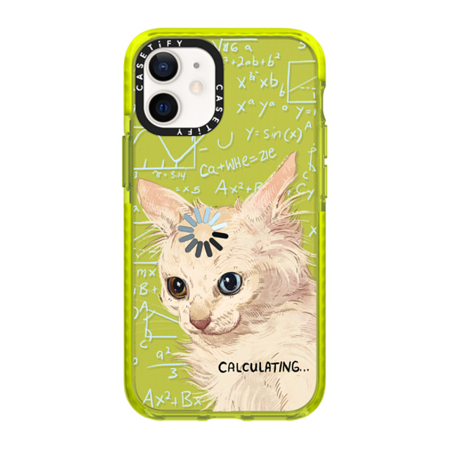 Catwheezie x CASETiFY iPhone 12 mini ケース ネオン イエロー インパクトケース Calculating...