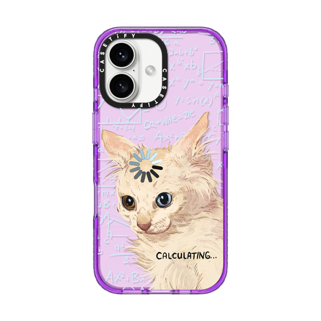 Catwheezie x CASETiFY iPhone 16 ケース Cat,Anime パープル インパクトケース Calculating. Back to School Catwheezie x CASETiFY iPhone 16 ケース Cat,Anime パープル インパクトケース Calculating. Back to School