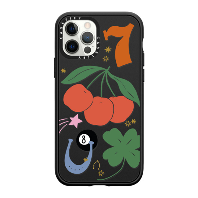 Poppy Almond x CASETiFY iPhone 12 Pro ケース Sticker,Cherry マットブラック インパクトケース MagSafe対応 Lucky Father's Day Poppy Almond x CASETiFY iPhone 12 Pro ケース Sticker,Cherry マットブラック インパクトケース MagSafe対応 Lucky Father's Day
