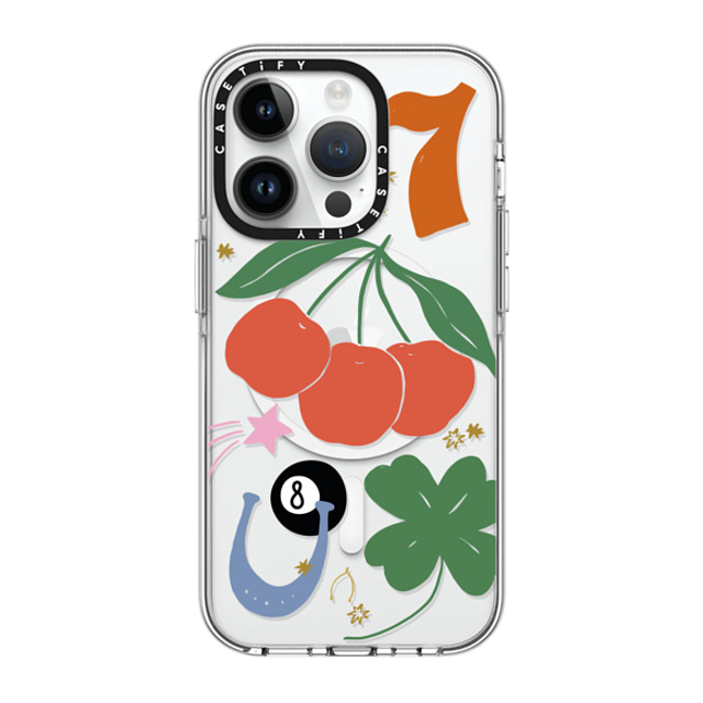 Poppy Almond x CASETiFY iPhone 14 Pro ケース クリア クリア ケース MagSafe対応 Lucky