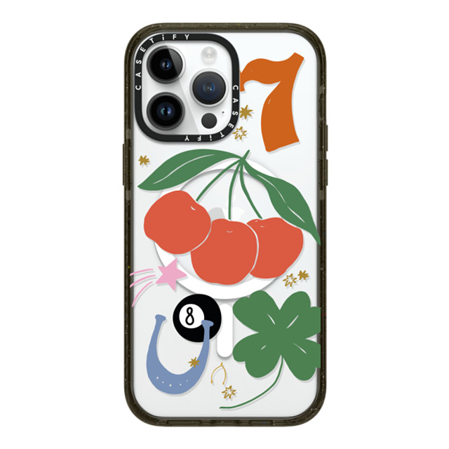 Poppy Almond x CASETiFY iPhone 14 Pro Max ケース ブラック インパクトケース MagSafe対応 Lucky