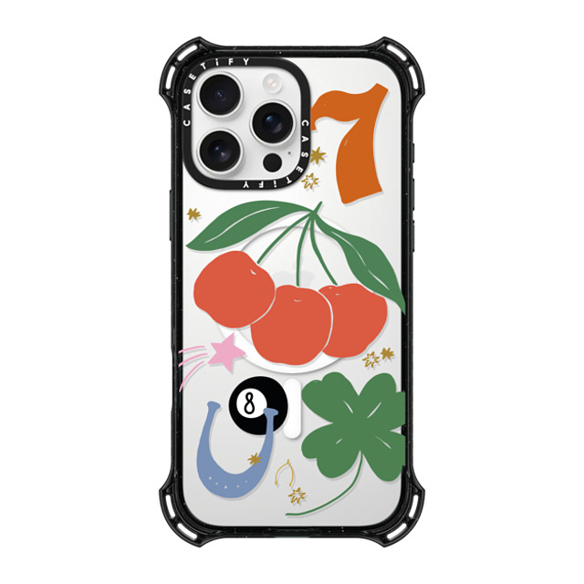 Poppy Almond x CASETiFY iPhone 16 Pro Max ケース ブラック バウンスケース Lucky