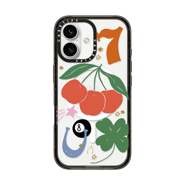 Poppy Almond x CASETiFY iPhone 16 ケース ブラック インパクトケース MagSafe対応 Lucky