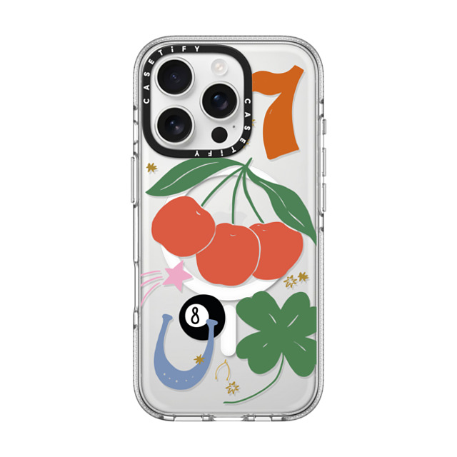 Poppy Almond x CASETiFY iPhone 16 Pro ケース クリア クリア ケース MagSafe対応 Lucky