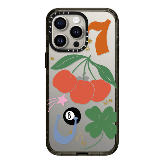 Poppy Almond x CASETiFY iPhone 15 Pro Max ケース ブラック インパクトケース Lucky