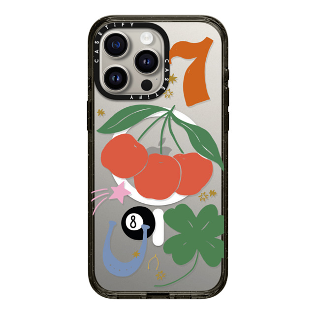 Poppy Almond x CASETiFY iPhone 15 Pro Max ケース ブラック インパクトケース MagSafe対応 Lucky