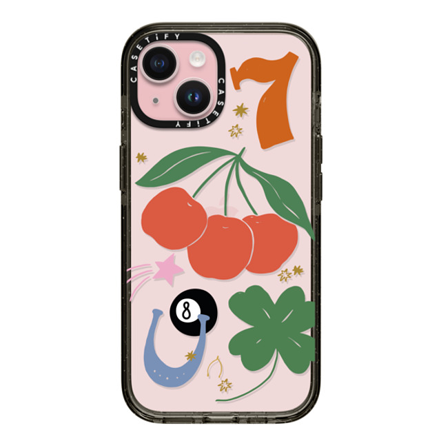 Poppy Almond x CASETiFY iPhone 15 ケース ブラック インパクトケース Lucky