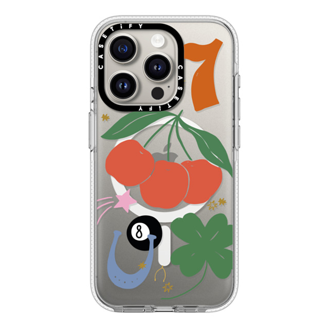 Poppy Almond x CASETiFY iPhone 15 Pro ケース クリア クリア ケース MagSafe対応 Lucky