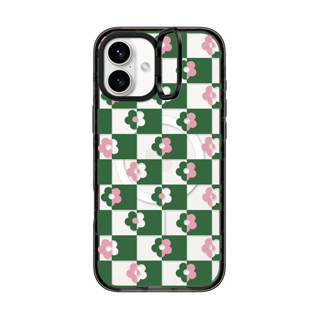Poppy Almond x CASETiFY iPhone 16 Plus Case Floral,Checkered Black インパクトリングスタンドケース MagSafe対応 Floral checkerboard Mother's Day Poppy Almond x CASETiFY iPhone 16 Plus Case Floral,Checkered Black インパクトリングスタンドケース MagSafe対応 Floral checkerboard Mother's Day
