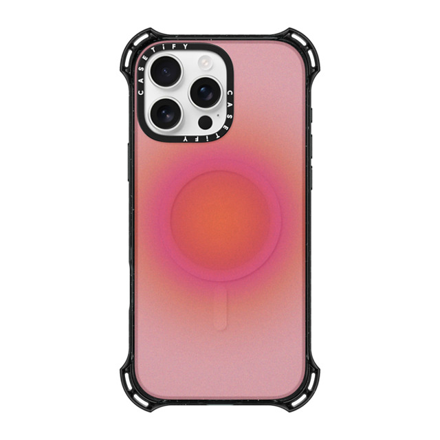 CASETiFY iPhone 16 Pro Max ケース ブラック バウンスケース Gradient Sunrise Aura