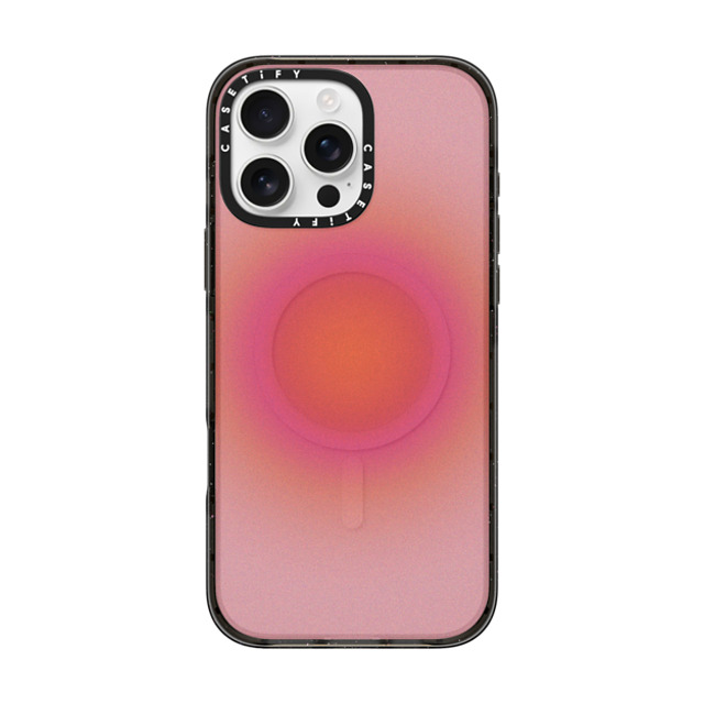 CASETiFY iPhone 16 Pro Max ケース ブラック インパクトケース MagSafe対応 Gradient Sunrise Aura