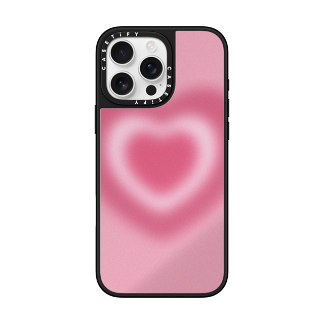 CASETiFY iPhone 16 Pro Max ケース Silver on Black ミラーケース MagSafe対応 Gradient Love Me Forever