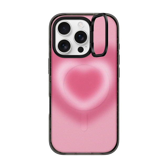 CASETiFY iPhone 16 Pro ケース ブラック インパクトリングスタンドケース MagSafe対応 Gradient Love Me Forever