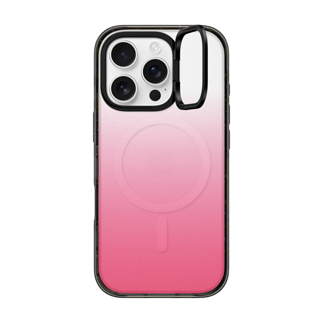 CASETiFY iPhone 16 Pro ケース ブラック インパクトリングスタンドケース MagSafe対応 Gradient Pink Paradise