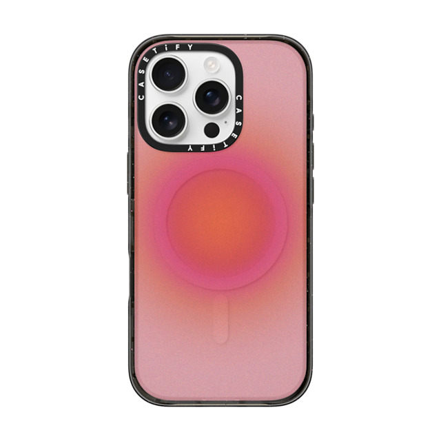 CASETiFY iPhone 16 Pro ケース ブラック インパクトケース MagSafe対応 Gradient Sunrise Aura