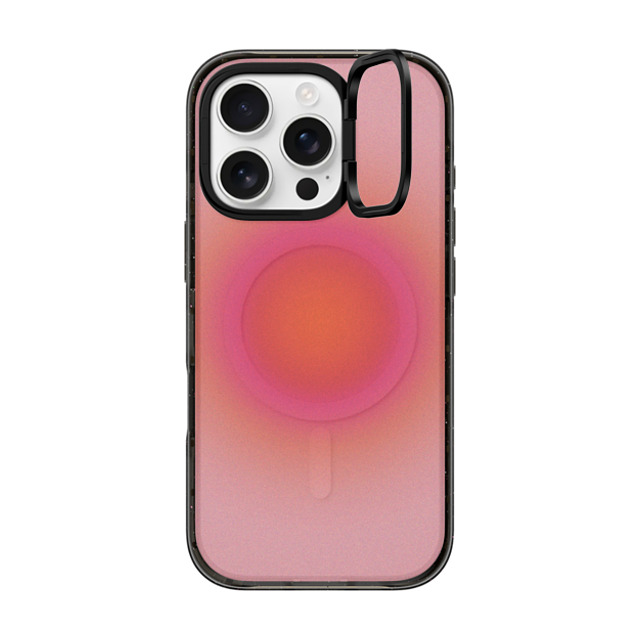 CASETiFY iPhone 16 Pro ケース ブラック インパクトリングスタンドケース MagSafe対応 Gradient Sunrise Aura