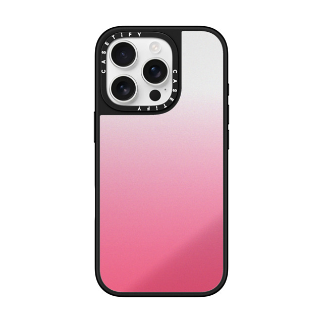 CASETiFY iPhone 16 Pro ケース Silver on Black ミラーケース MagSafe対応 Gradient Pink Paradise