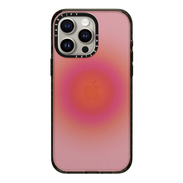 CASETiFY iPhone 15 Pro Max ケース ブラック インパクトケース Gradient Sunrise Aura