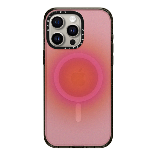 CASETiFY iPhone 15 Pro Max ケース ブラック インパクトケース MagSafe対応 Gradient Sunrise Aura