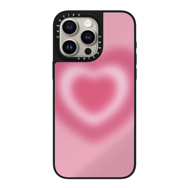 CASETiFY iPhone 15 Pro Max ケース Silver on Black ミラーケース MagSafe対応 Gradient Love Me Forever