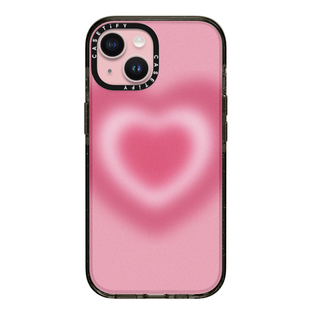 CASETiFY iPhone 15 ケース ブラック インパクトケース Gradient Love Me Forever