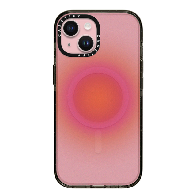 CASETiFY iPhone 15 ケース ブラック インパクトケース MagSafe対応 Gradient Sunrise Aura