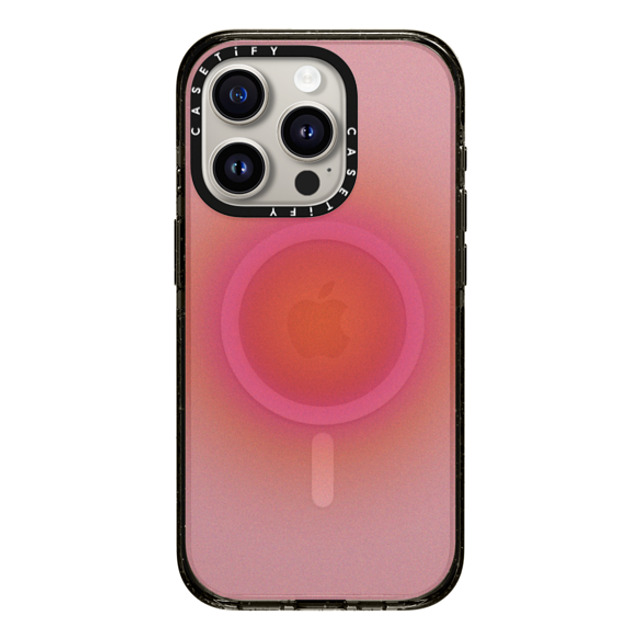 CASETiFY iPhone 15 Pro ケース ブラック インパクトケース MagSafe対応 Gradient Sunrise Aura