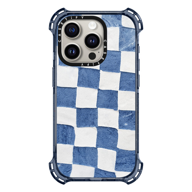 designlovefest x CASETiFY iPhone 15 Pro ケース Classic Blue バウンスケース BLUE CHECKERS