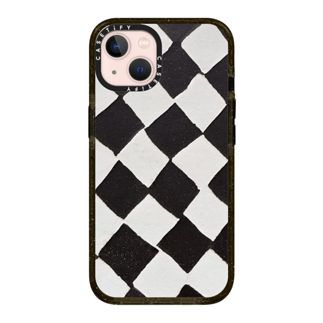 designlovefest x CASETiFY iPhone 13 ケース ブラック インパクトケース MagSafe対応 B & W CHECK