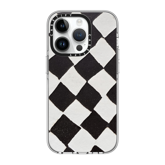 designlovefest x CASETiFY iPhone 14 Pro ケース クリア クリア ケース MagSafe対応 B & W CHECK